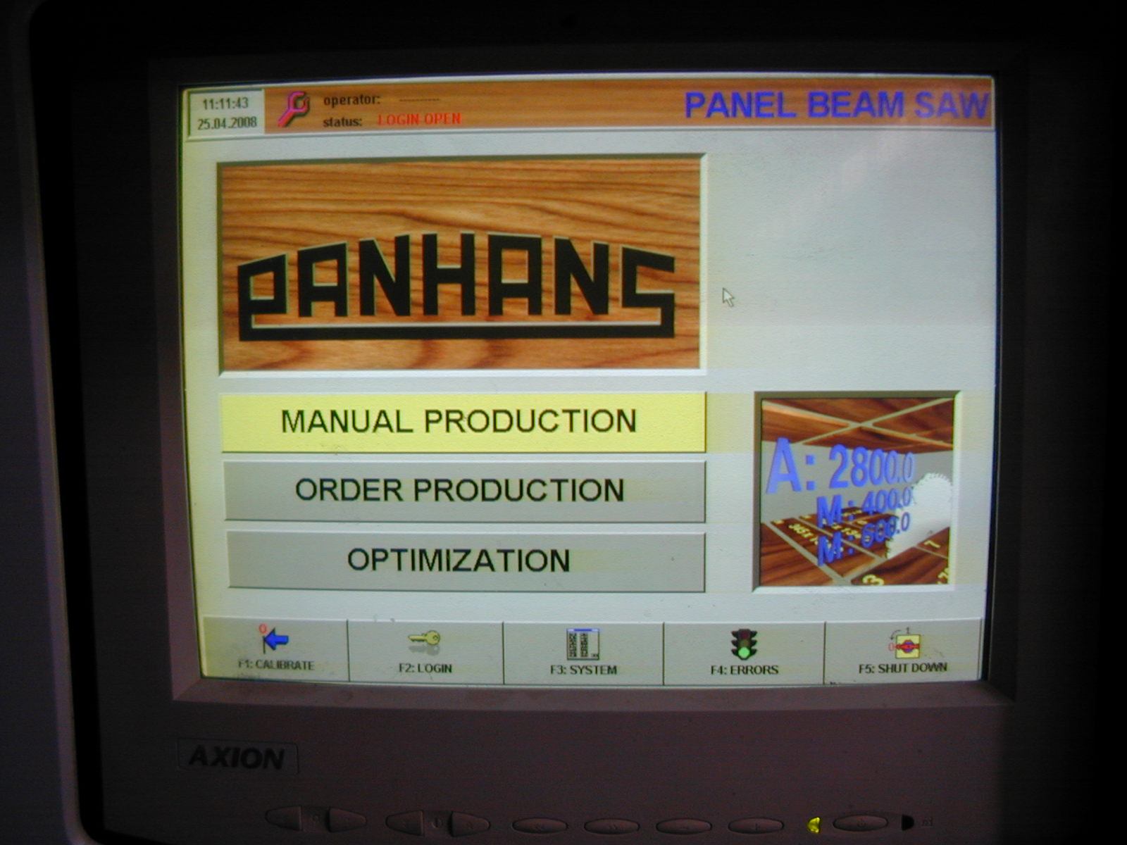 Control panel Panhans Euro5 beam saw